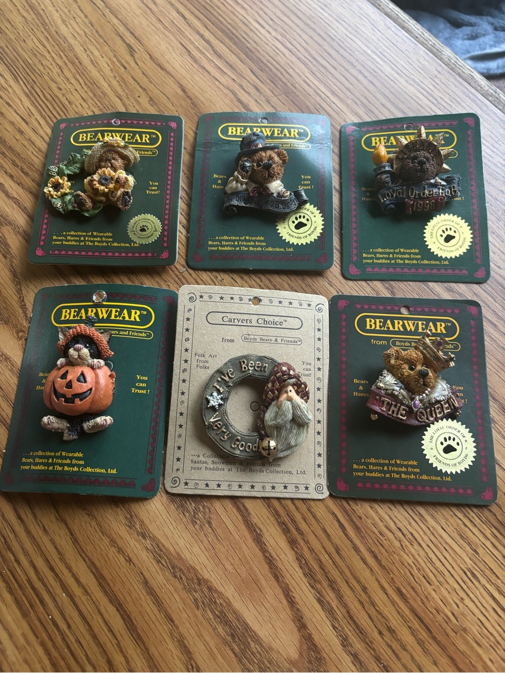 Boyds Bears and friends Pins- Set of 6